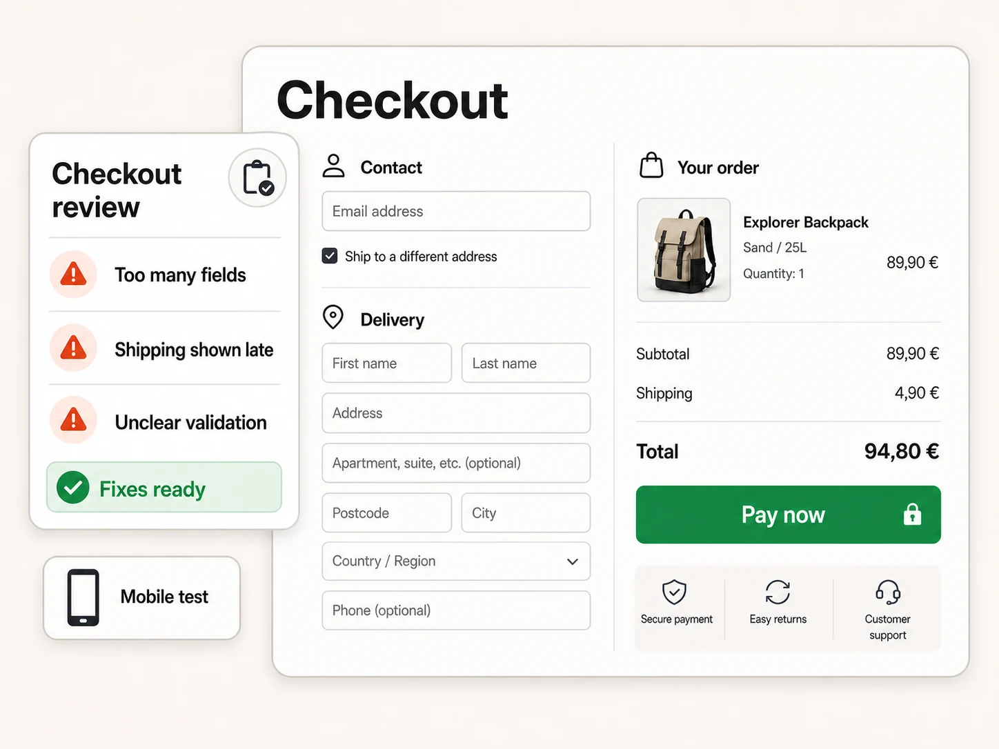 WooCommerce checkout errors
