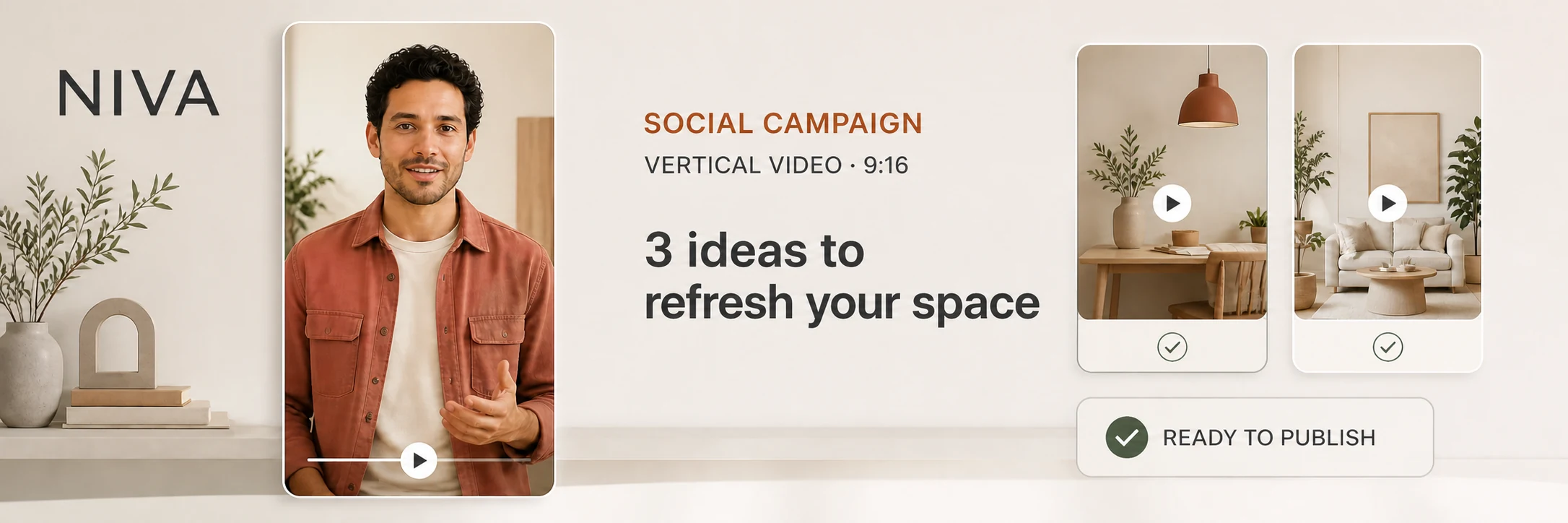 NIVA digital spokesperson in a vertical-video campaign for marketing and social media