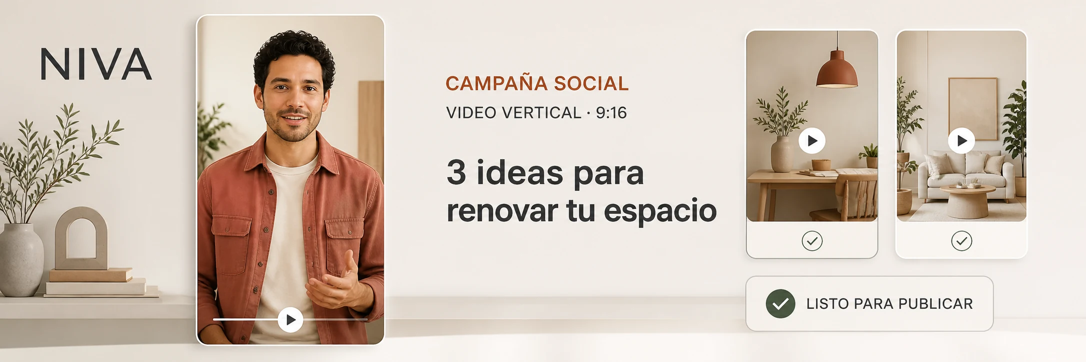 Portavoz digital de NIVA en una campaña de video vertical para marketing y redes sociales